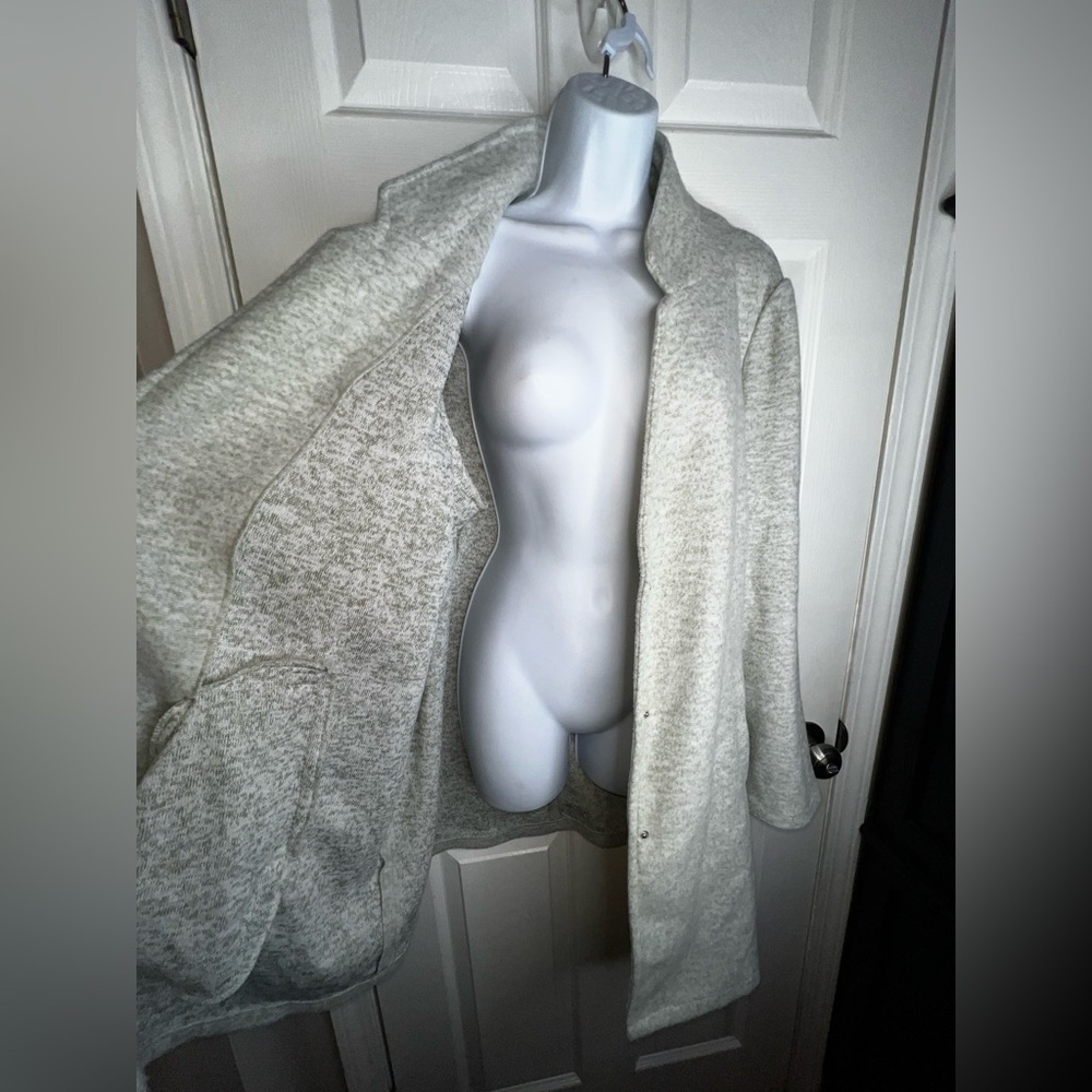 Vero Moda Women’s US 18 Katrine Brushed Fleece Long Coat Jacket Gray UK 22 XL - Picture 15 of 16